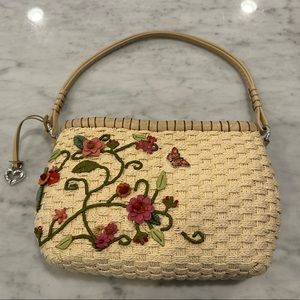 Brighton straw bag with leather accents